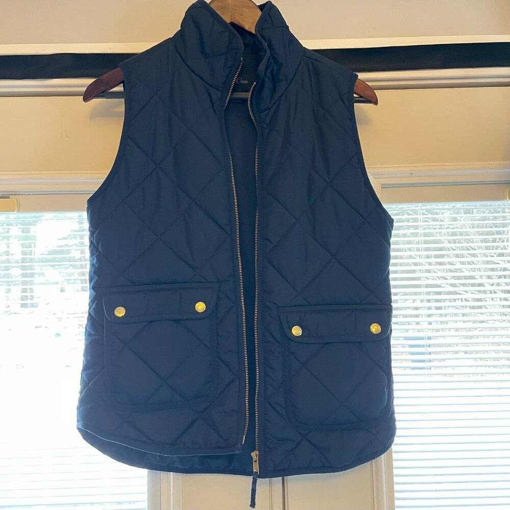 J Crew Women's XS Excursion Quilted Vest Navy
